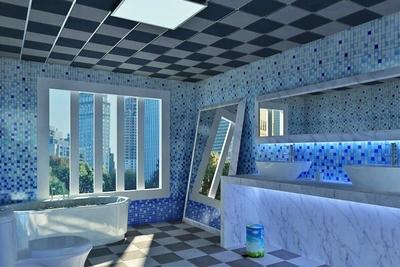 藍色鋁扣板圖-藍色鋁扣板廚房效果圖-藍灰色鋁扣板圖片