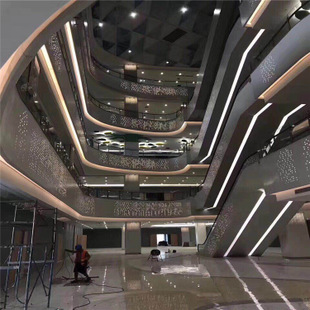 電梯鋁單板效果圖-商場/購物中心電梯區域與中庭過道區域扶梯鋁單板案例欣賞