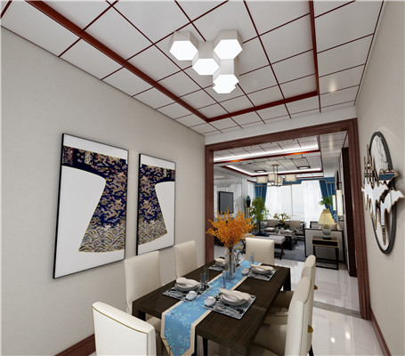 現代中式風格鋁扣板吊頂圖